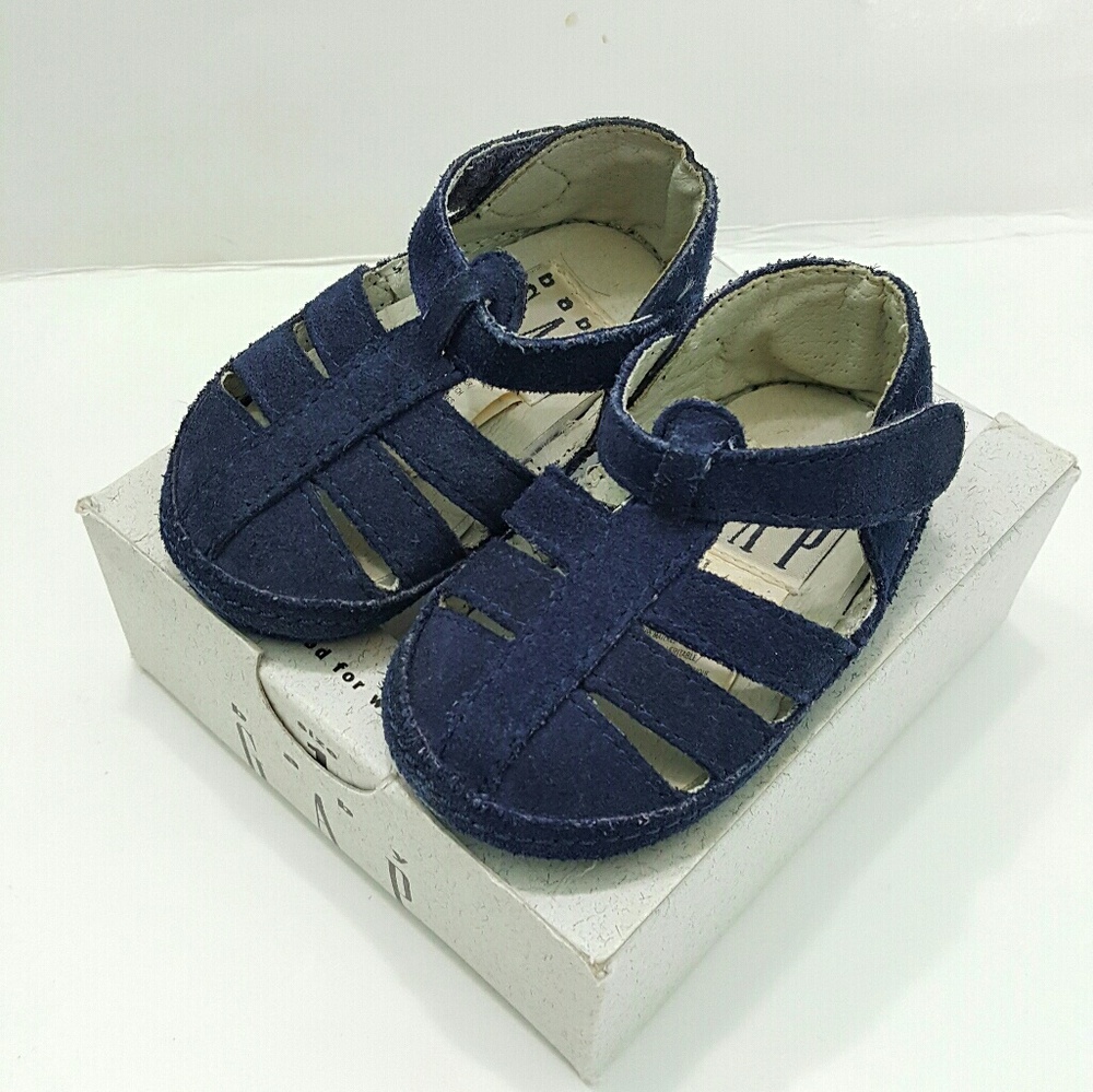 Vintage 90's Baby Gap Suede Navy Sandals Size 1